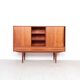 Danish design teak highboard with sliding doors, 1960s