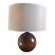 Table lamp foot ball dark solid wood Tournerie du sou, France