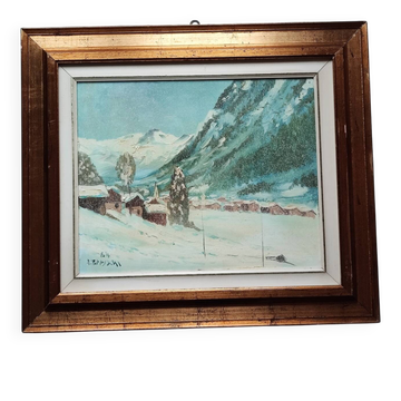 Tableau de paysage enneigé