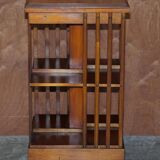 Vintage Style Sheraton Rotating Library Table in Elm and Satinwood
