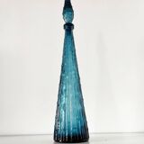 Carafe italienne Empoli en verre bleu, 1960