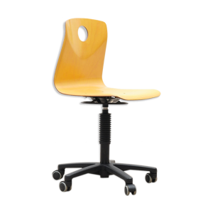 chaise de bureau à roulettes - jaune