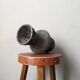 Handcrafted terracotta ceramic vase with brutalist enamel