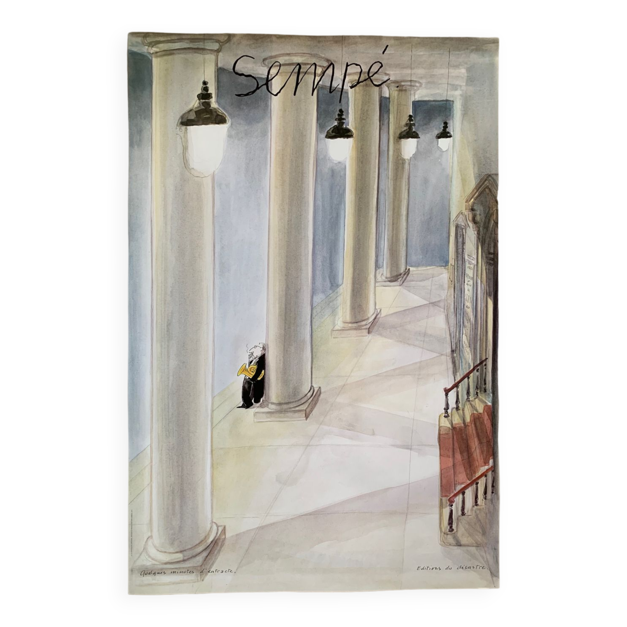 Poster drawing Sempé "The intermission"