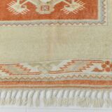4x6 Oushak Light Blue & Beige Vintage Rug, 127x197Cm