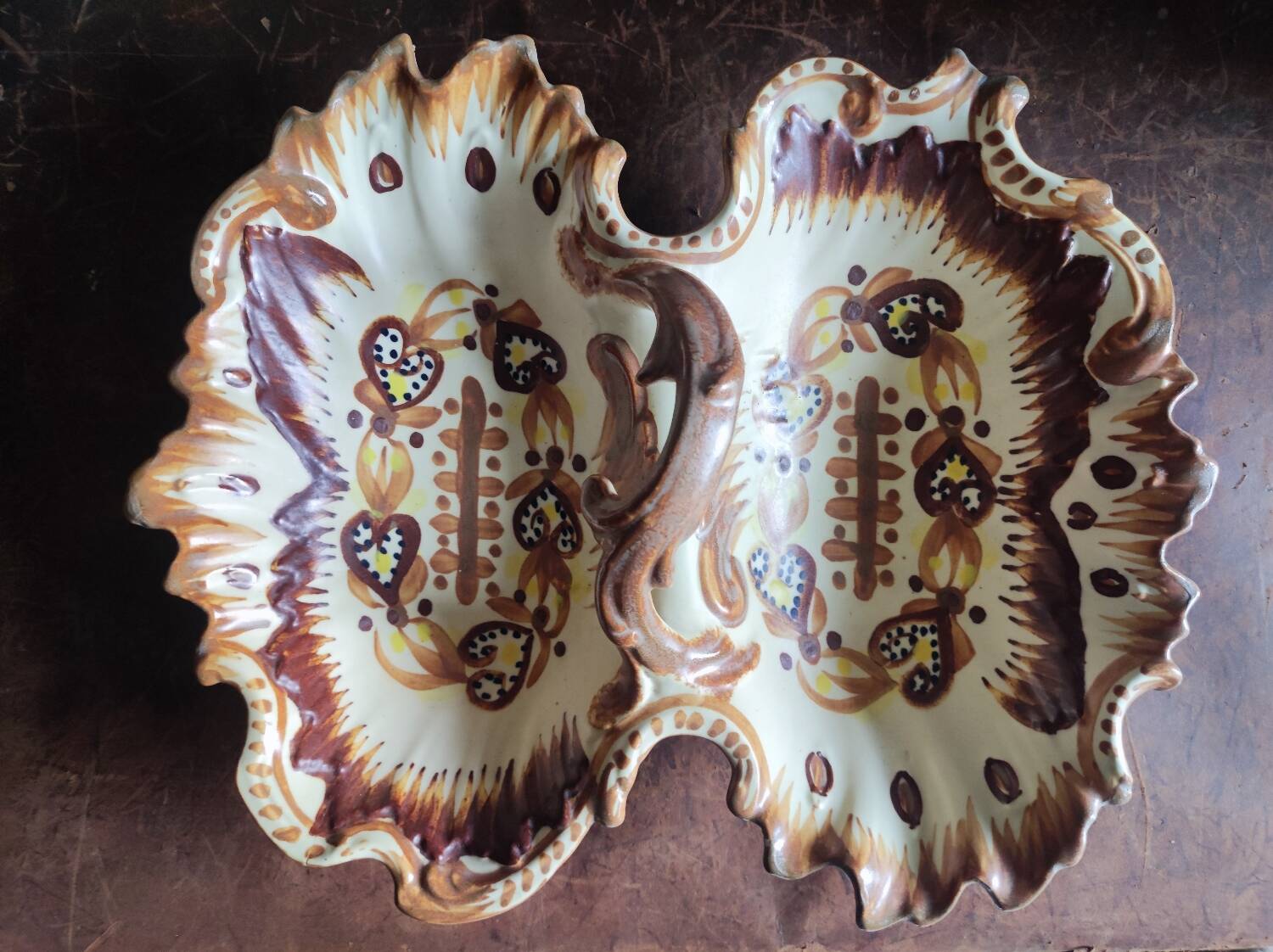 Dish, fruit basket, Henriot, HB Quimper