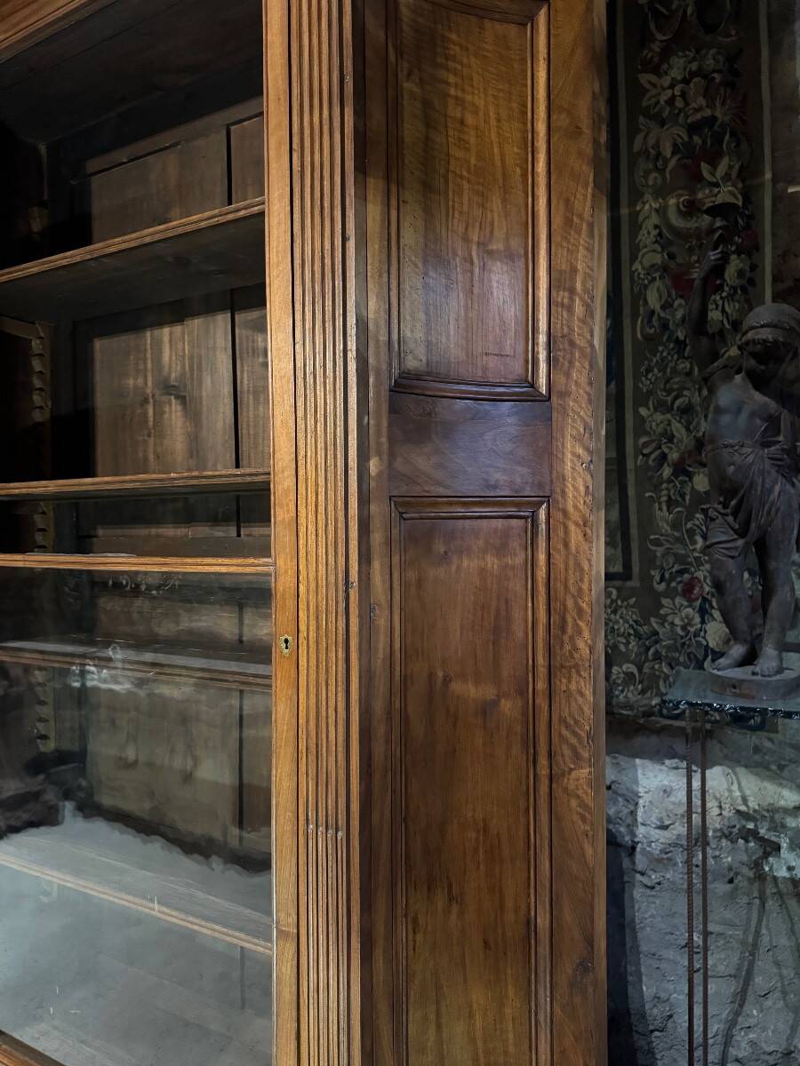 Louis XVI style library from the late 18th century in walnut.