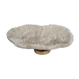 Old white coral on brass base "Pacific Shell", 28 cm