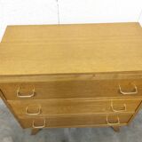 3-drawer chest with splayed legs, 1960s, honey color
