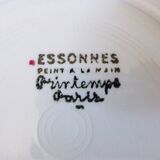 6 vintage soup plates from Printemps Paris, Essonnes model, hand-painted in porcelain