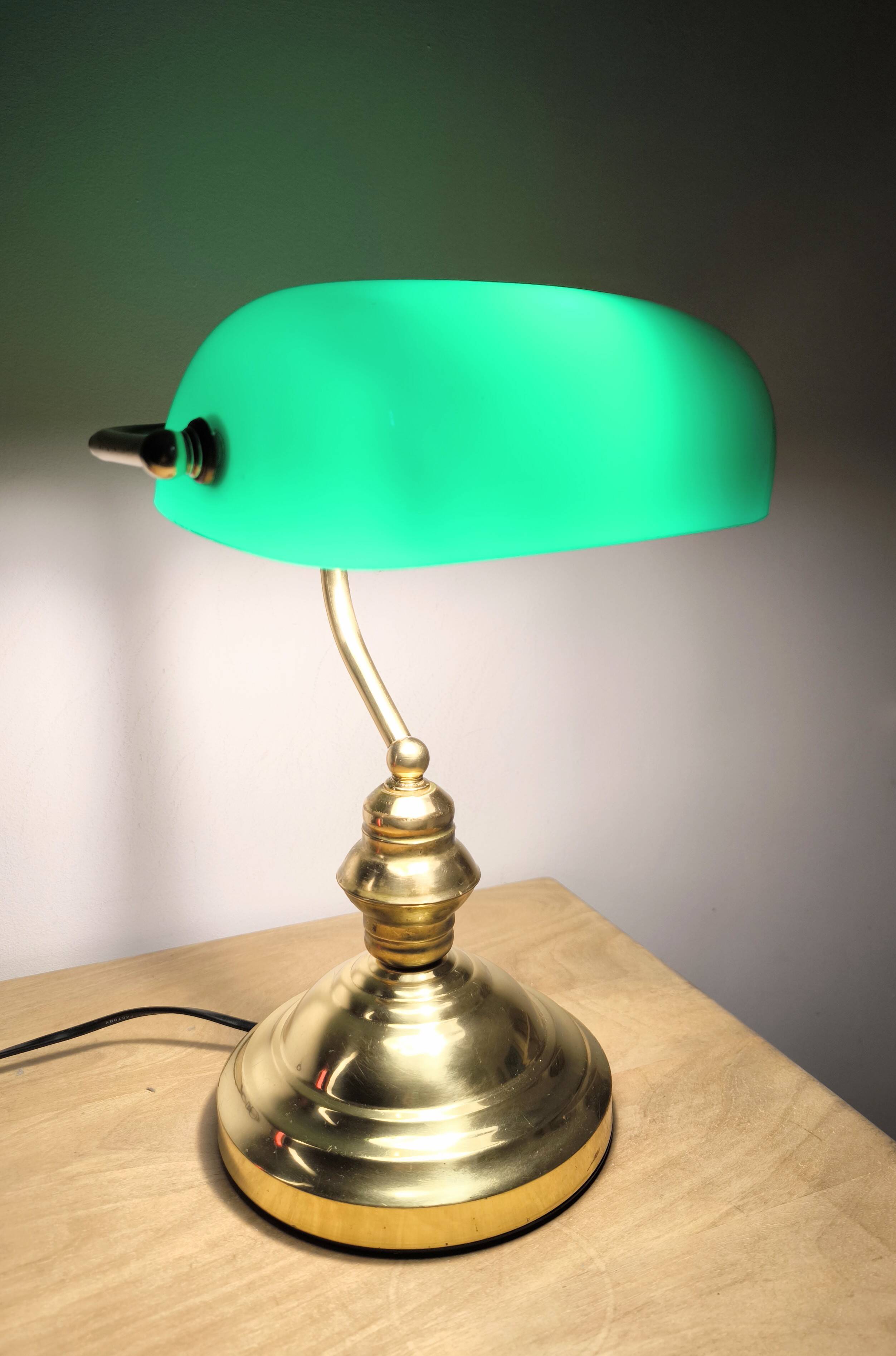Lampe de banquier du milieu du 20e siècle