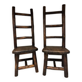 Paire de chaises brutaliste