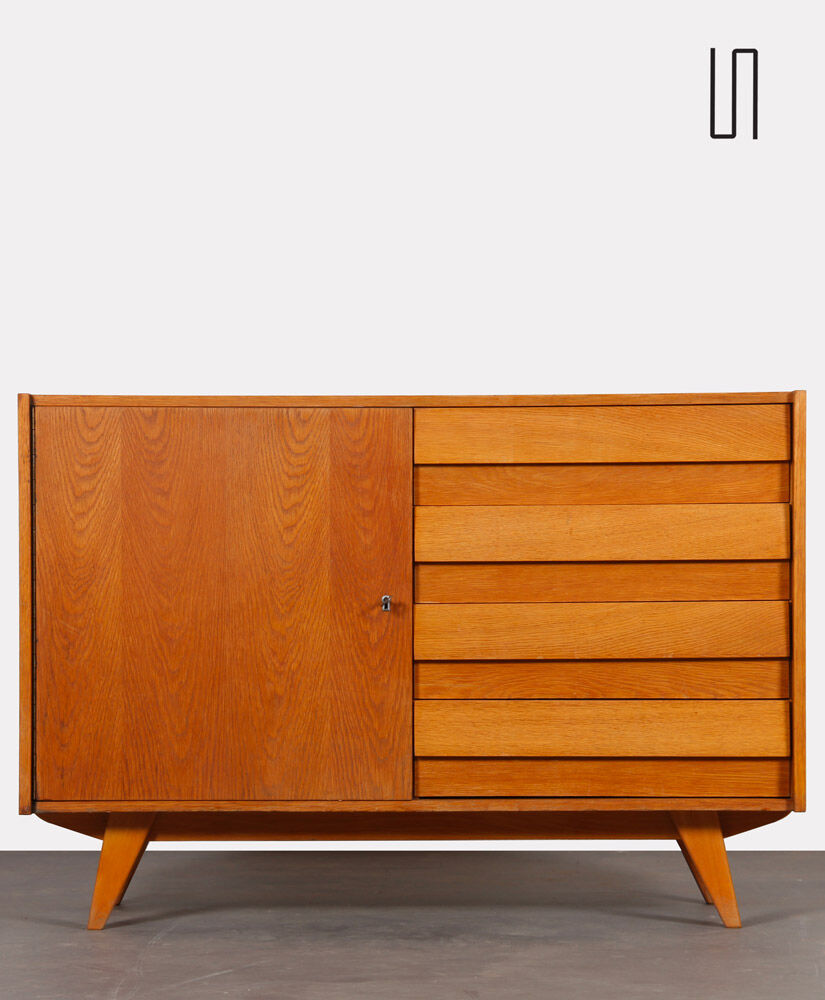 Vintage oak storage by Jiri Jiroutek, model U-458, 1960