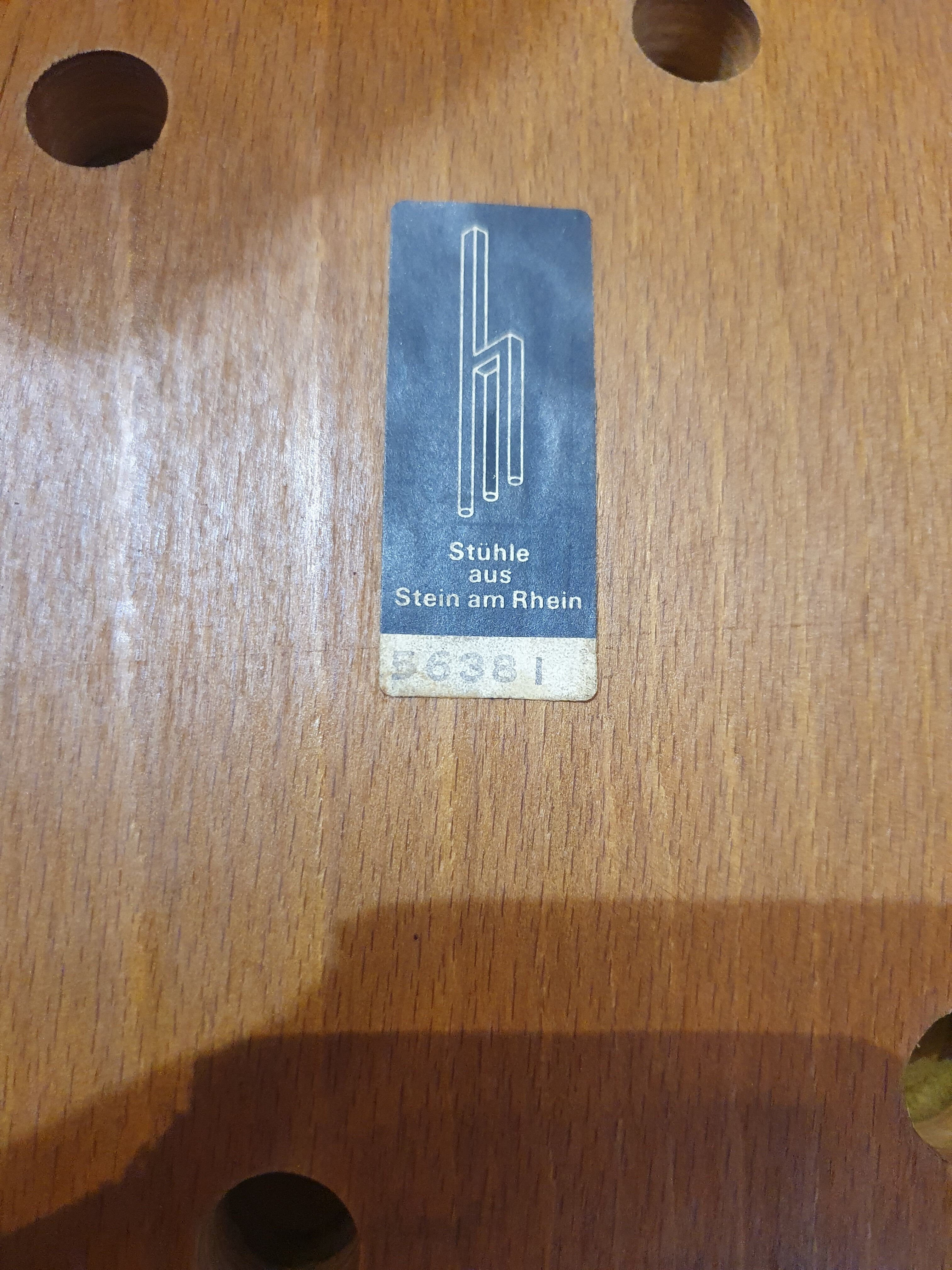 6 chairs by Bruno Rey, edited by Dietiker and manufactured by the workshop "Stuhl aus Stein am Rhein"