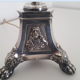 Silver metal lamp, old nineteenth electrified candle refurbished.