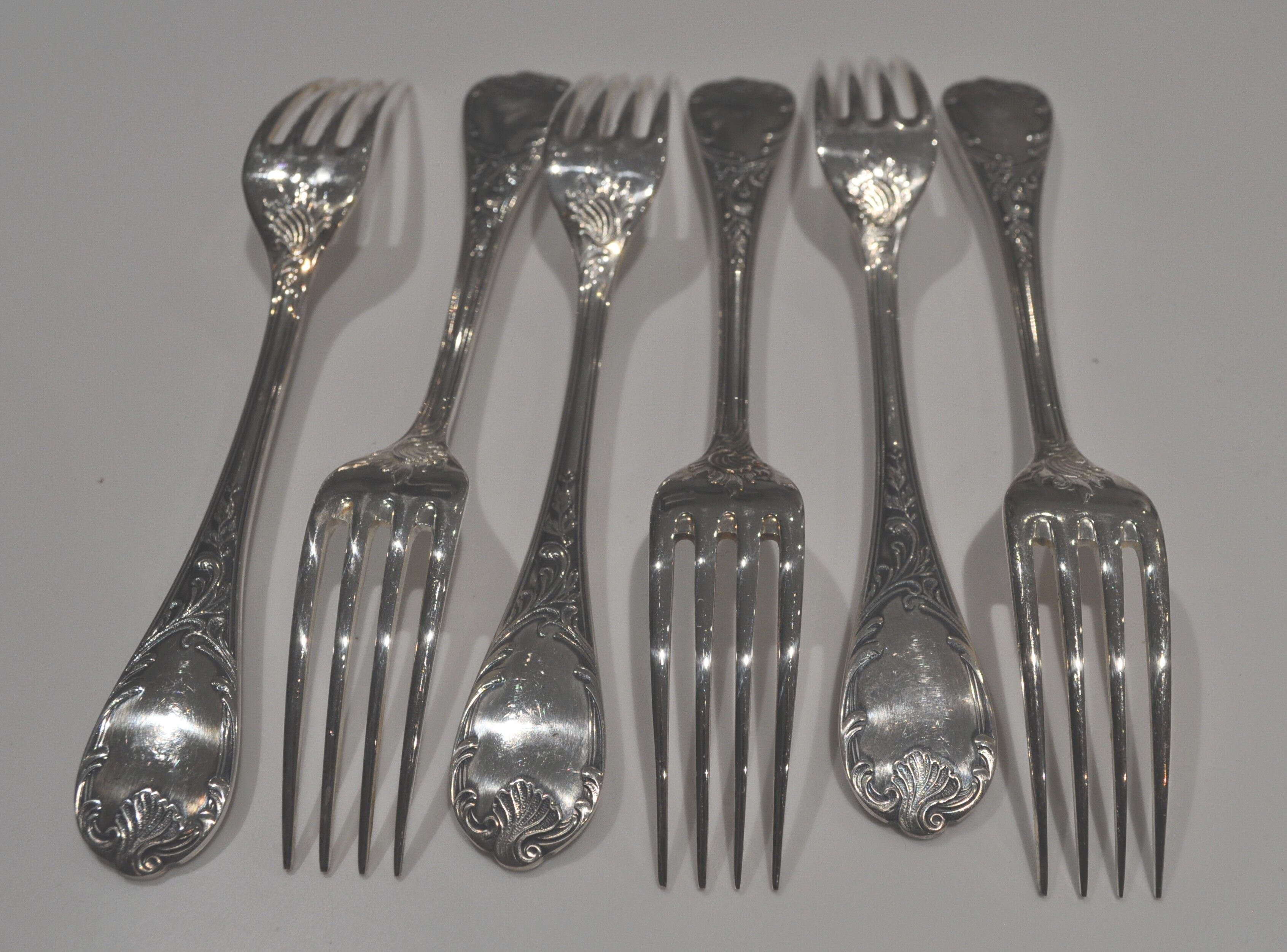 Set of 6 marly christofle forks