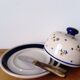 Hand-painted ceramic bell butter dish. Poland