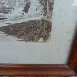 Engraved print on copper printed in intaglio on hand press Landscape signed Garot