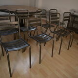 Set of 8 stackable 1950 metal chairs