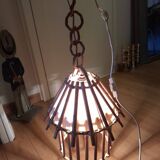 Vintage 60s rattan pendant light