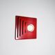 Multi-Layered Pyramid Wall Lamp In Red By Hustadt Leuchten, Germany 1970S