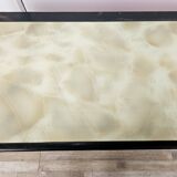 1960s bedroom dresser with six drawers and glass top