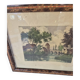 Antique painting of an old bridge over the Eure