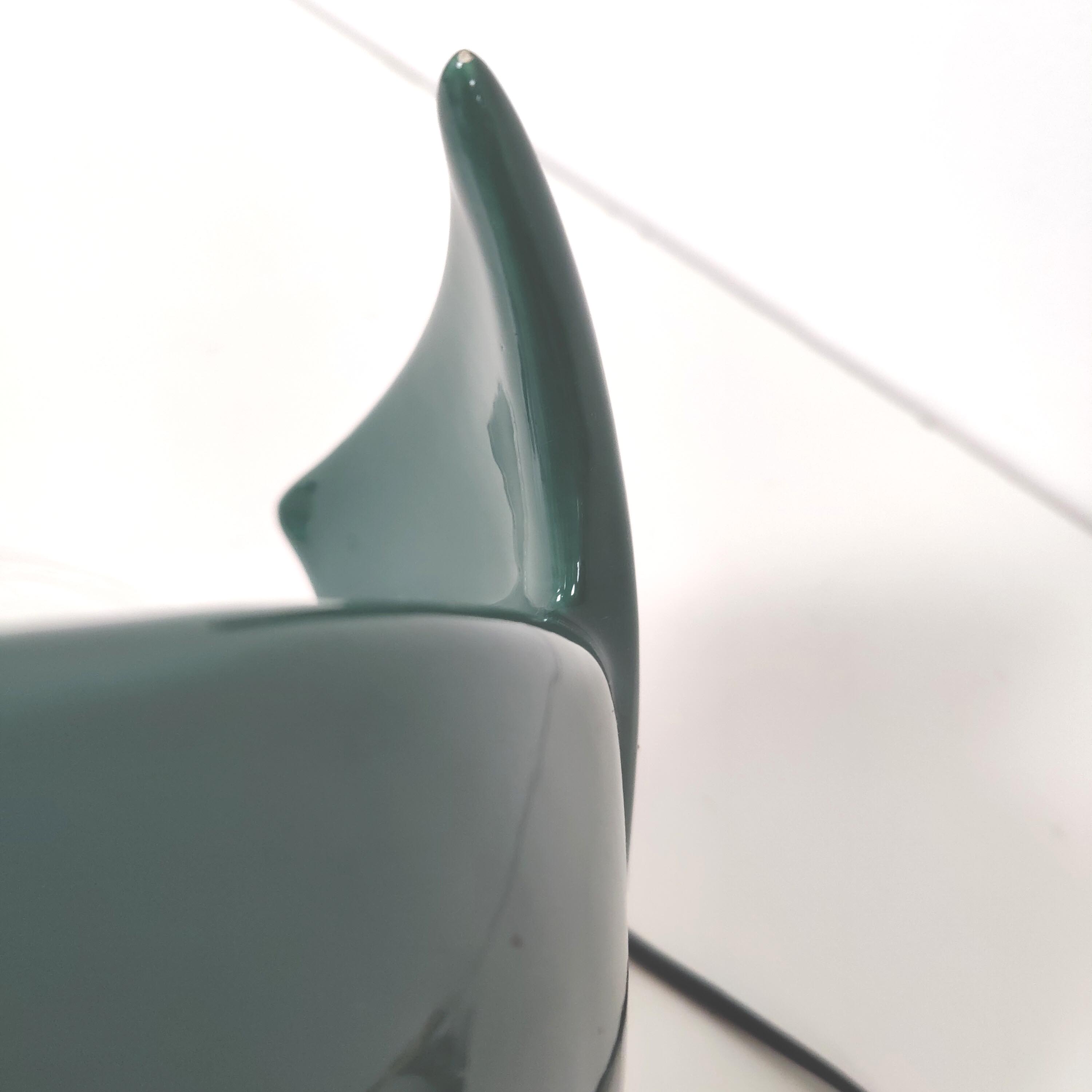 Lamp shape wave shell ceramic green glass globe