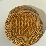 Set of 2 gien earthenware slush trivets - val d'or creation, imitation mustard yellow