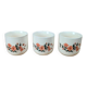 Set of 3 vintage ceramic cups with floral decoration.