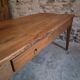 18th-century French farmhouse dining table in oak and chestnut.