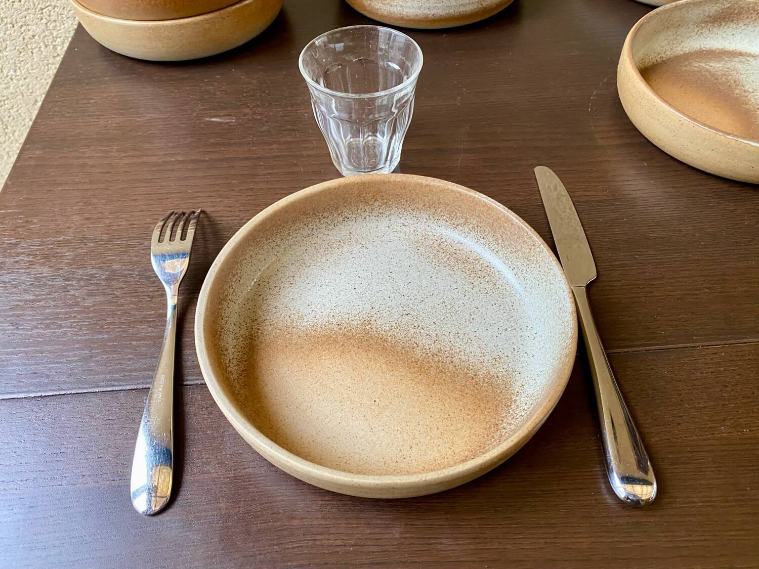 Serving dessert plates Grès France vintage 80s