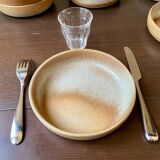 Serving dessert plates Grès France vintage 80s