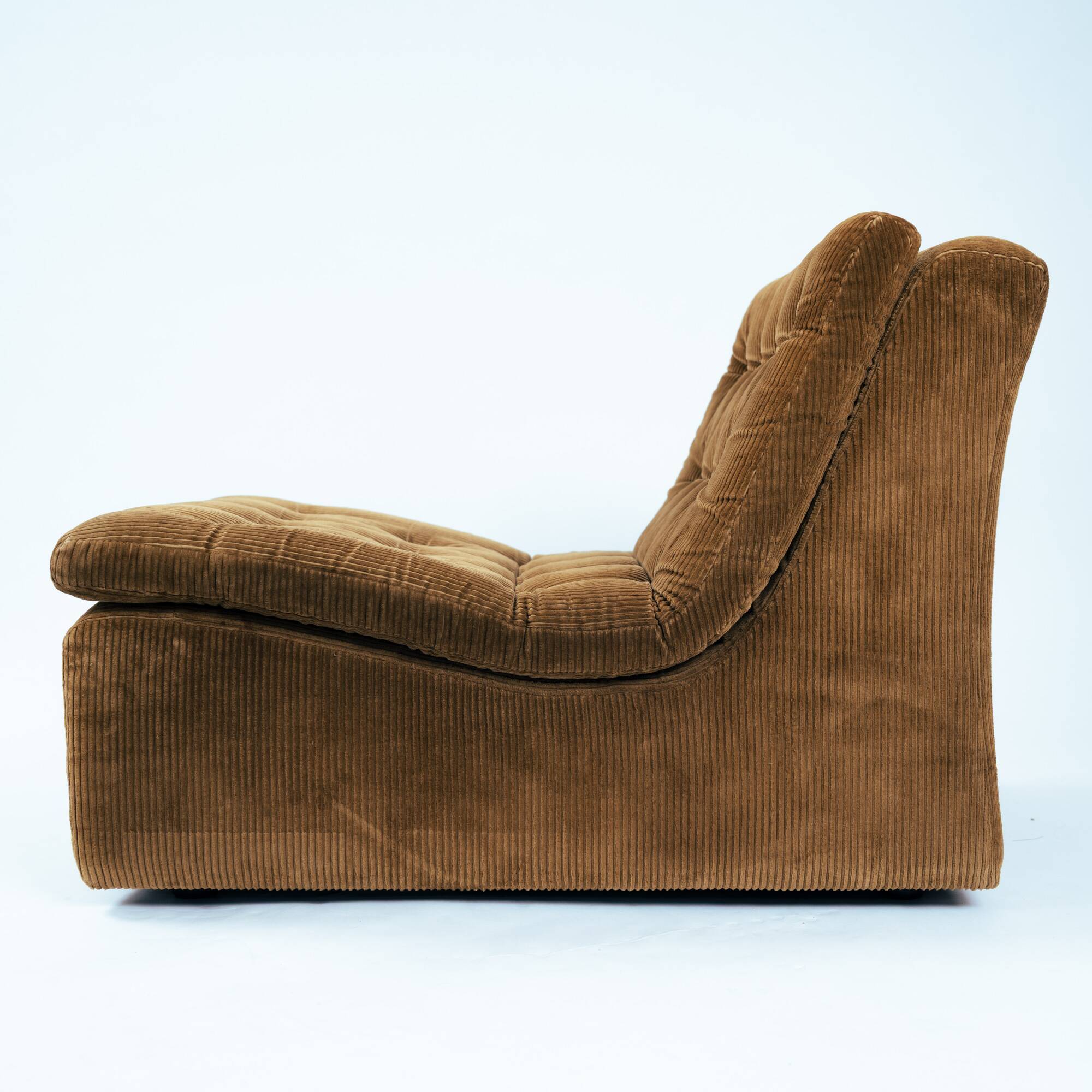 Pair of Modular Armchairs in Brown Corduroy by DUX, Sweden, 1970s