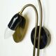 Pair of 1950s mid century sconces wall lamps brass black metal