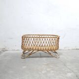 Vintage rattan cradle