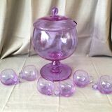 Service a punch sangria lait de poule en cristal, cristallin de bayel violet