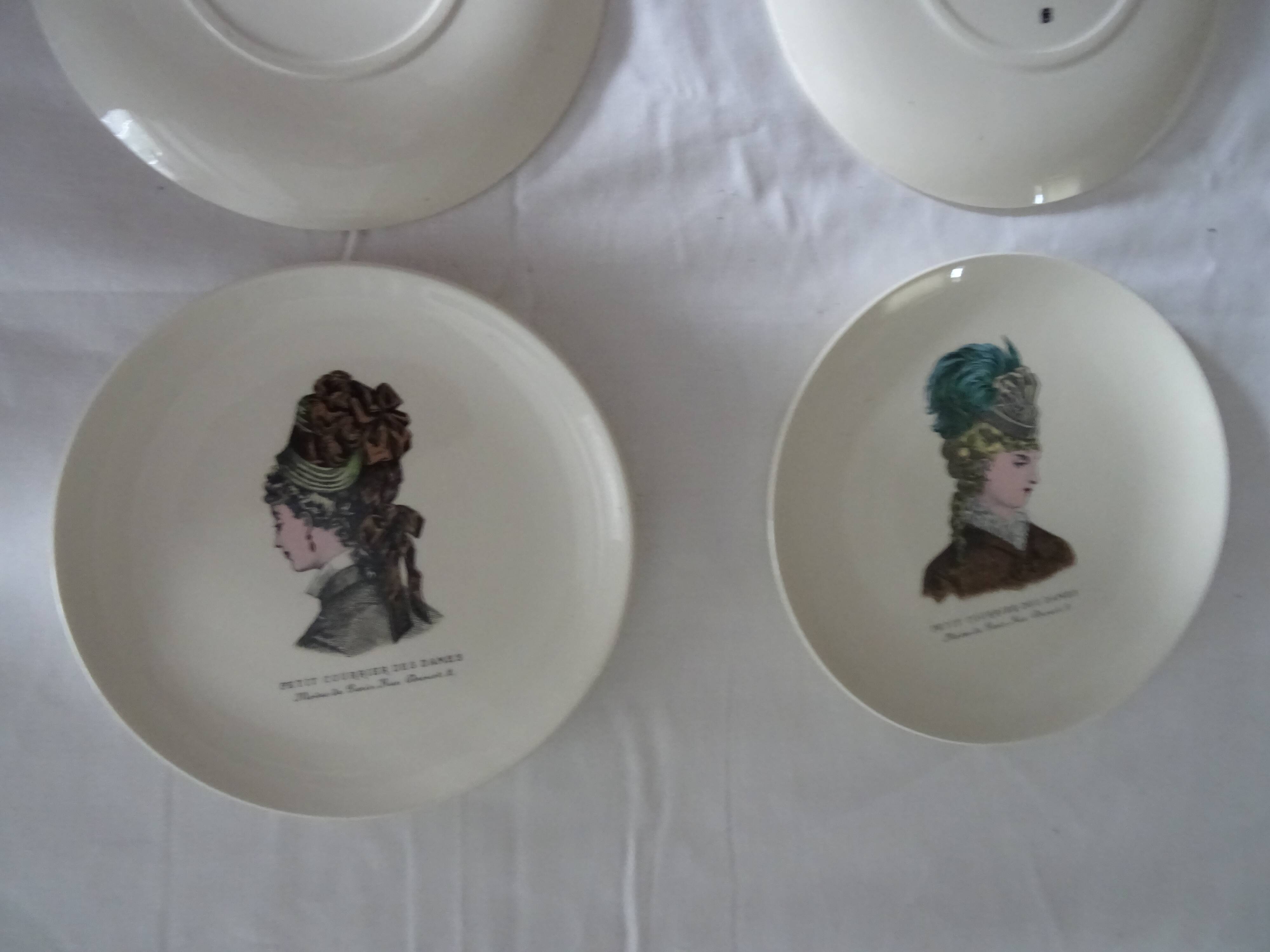 6 plates Gien le petit courrier des dames 446112 hat mode