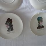 6 plates Gien le petit courrier des dames 446112 hat mode