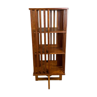 1960 vintage teak revolving bookcase