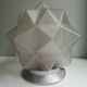 Ancien plafonnier globe verre opalescent etoile polyedre modèle rare Ø 18 cm ART DECO 1930