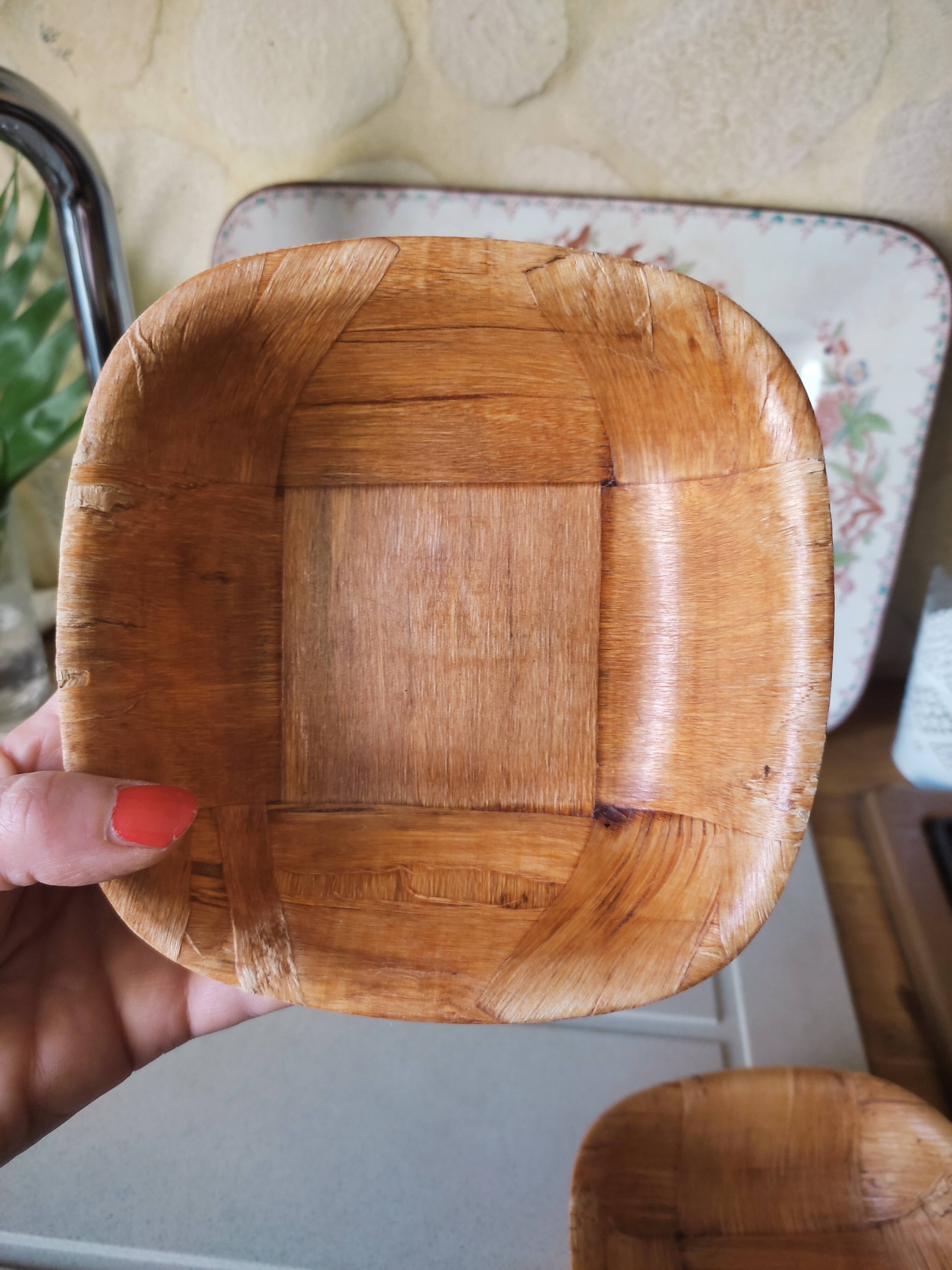 5 dishes in pressed laminated wood