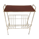 Metal magazine holder with vintage tablet