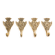 Set of four decorative vintage gold wall hooks, Europe, 1960s.