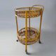 1960s Bamboo & Rattan Serving Bar Cart Trolley by Franco Albini. Made in Italy