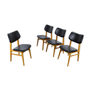 chaises design scandinave en hêtre vintage 1950