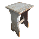 Tabouret en bois bleu vintage