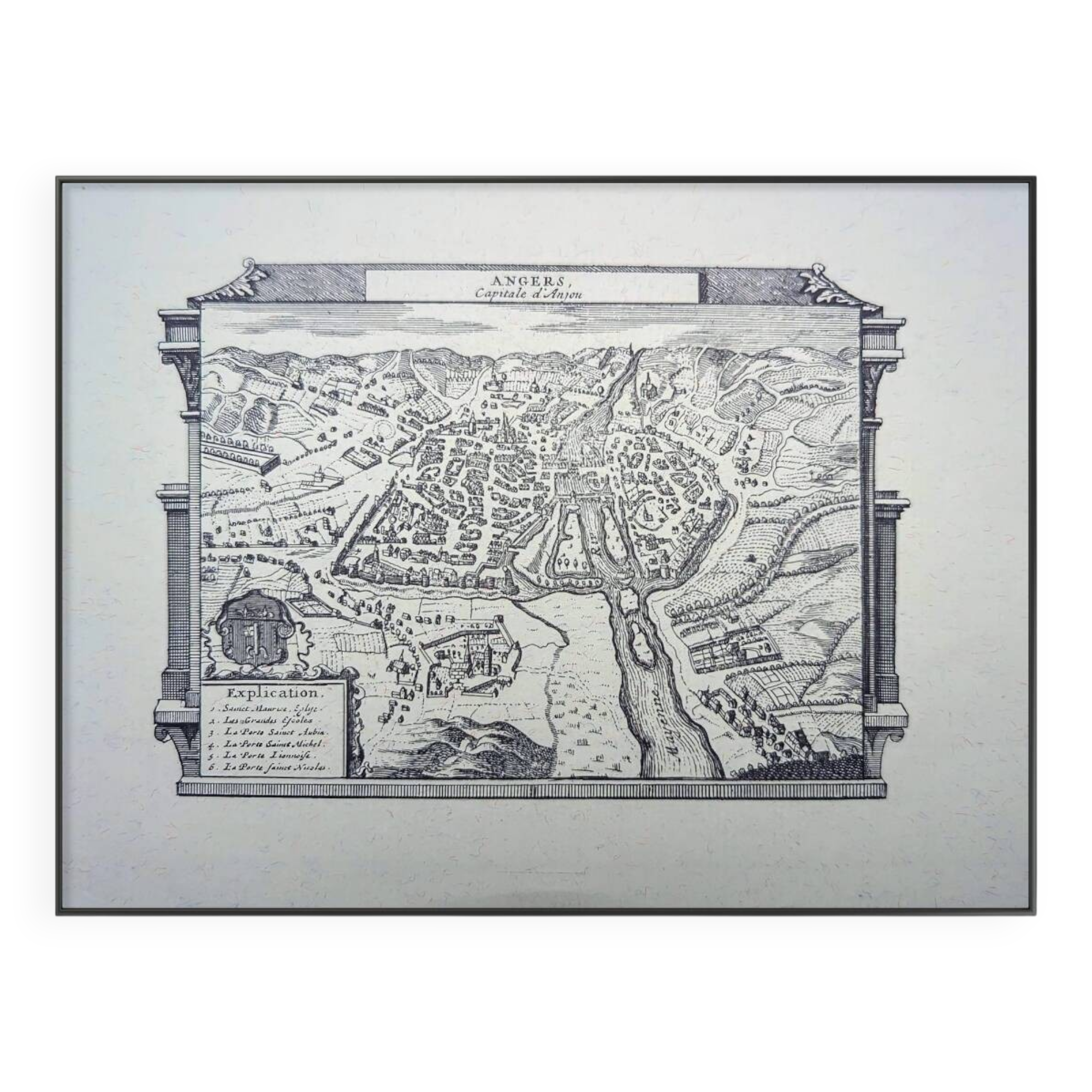 Printed in 1970, Angers, capital of Anjou.