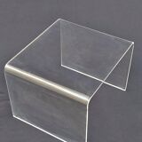 3 Nesting tables signed David Lange transparent plexiglass coffee tables design 70