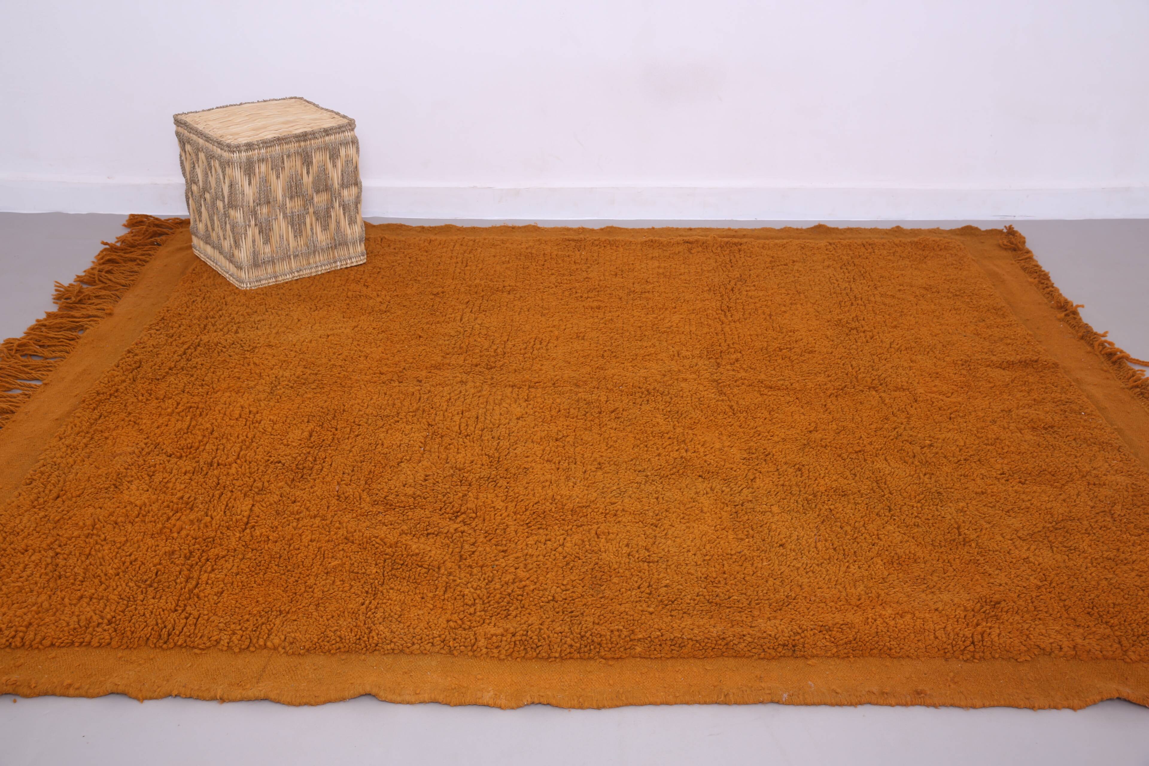 Rust Vintage Handmade Moroccan Rug 214 x 244 cm - Old Berber Rug -